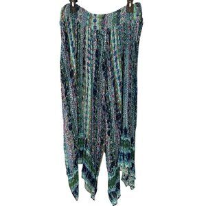 Bila Womens Maxi Skirt Sz XL Handkerchief Hem Boho Hippie Beach Festival Fairy